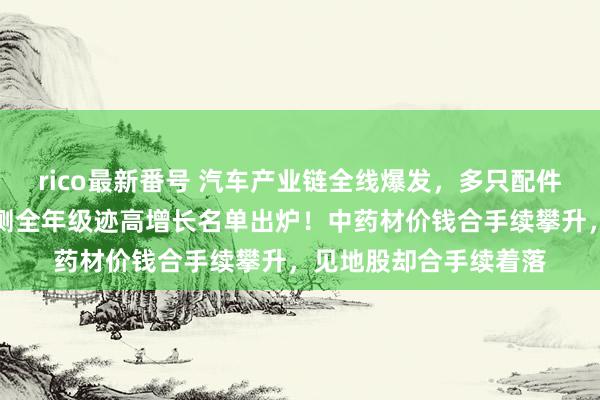 rico最新番号 汽车产业链全线爆发，多只配件股连结涨停，机构预测全年级迹高增长名单出炉！中药材价钱合手续攀升，见地股却合手续着落