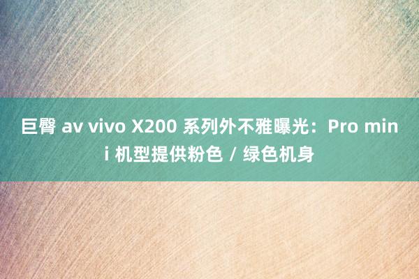 巨臀 av vivo X200 系列外不雅曝光：Pro mini 机型提供粉色 / 绿色机身